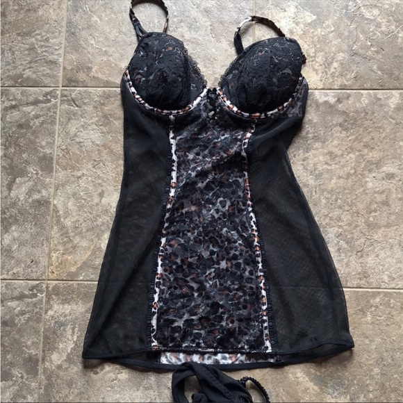 Victoria’s Secret Lingerie 34B Cheetah Babydoll - Picture 1 of 4
